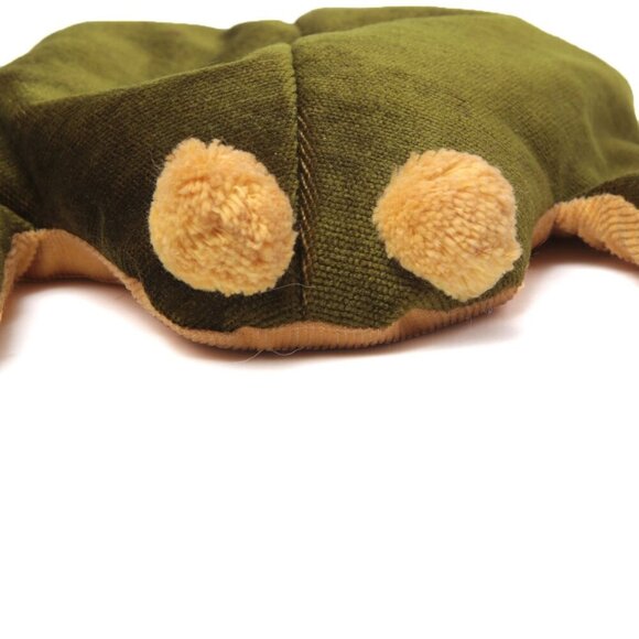 Vintage Handmade Corduroy Bean Bag Frog Stuffed Animal Plush Toy 1980s Green - Picture 4 of 9
